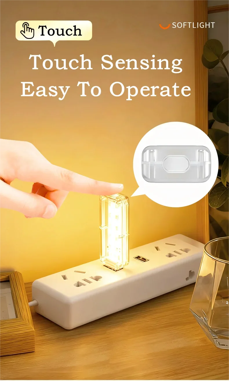 Portable Dimmable Touch Control 10LEDs USB Night Light 5V Bulb for Bedroom Study PC Laptop Mobile Power Bank Plug in Lighting