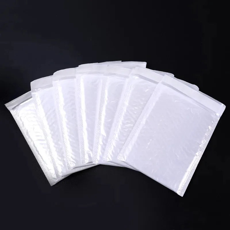 Bubble Mailers para embalagem de correio, envelope acolchoado branco, auto selo, sacos de envio, presente, atacado, 100pcs