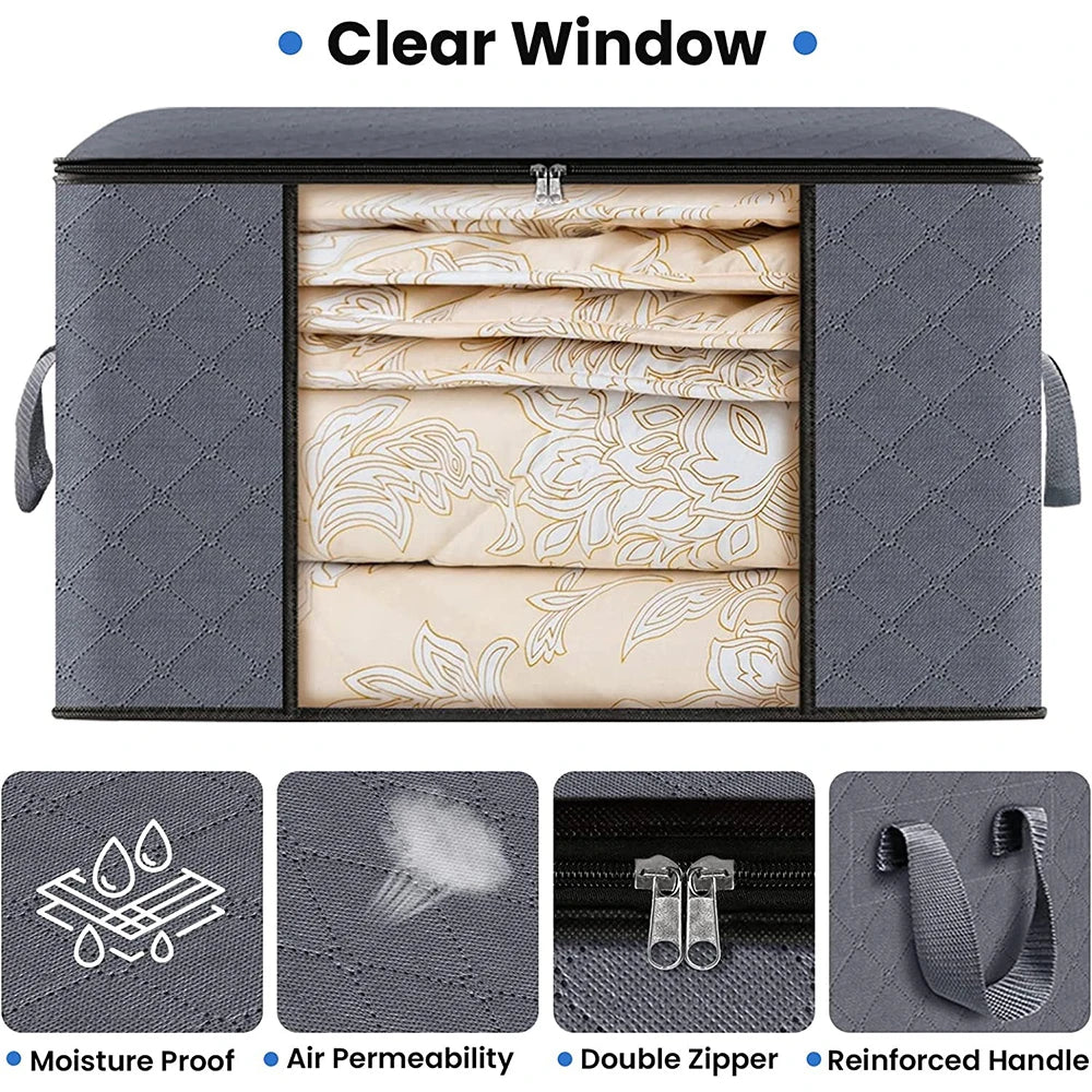 New Large Capacity Clothes Storage Bag Foldable Blanket Storage Containers for Organizing Bedroom Closet