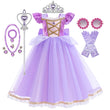 Vestido de Princesa Rapunzel de Verão – Cosplay Enrolados / Halloween / Festa de Aniversário – Fantasia Infantil