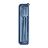 4Pcs Wheat Straw Dinnerware Set Portable Tableware Knife Fork Spoon Eco-Friendly Travel Cutlery Set Utensil Box Chopsticks Set
