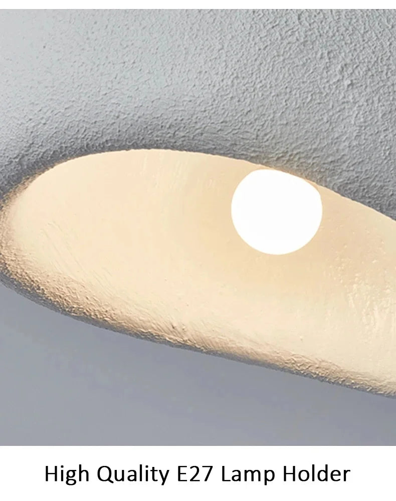 Nordic Wabi Sabi LED Ceiling Lamps Minimalist Cream Style Living Room Bedroom Ceiling Light 45/52/60/70cm Home Decor Chandeliers