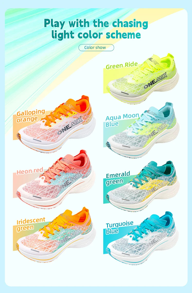 ONEMIX Carbon Fiber Plate Running Shoes Traction Shock Absorption Sneakers Professional Marathon PB Racing Sports Trainers Shoes