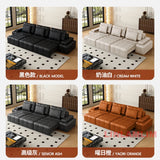 MINGDIBAO Modern Genuine Leather Sectional Sofa Bed – Convertible Couch with Tufted Backrest and Armrest,Functional Sleeper Sofa