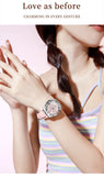 Relógio feminino de Olevs de luxo pulseira de silicone cronógrafo multifuncional calendário a prova de agua 5618