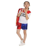 Girls Harley Squad Monster Shirt Quinn Costume Printed Jacket Shirt Pants Gloves Suicide Quinn Cosplay Halloween Costume