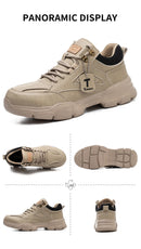 Safety Shoes Men Steel Toe Work Shoes Anti-smash Anti-puncture Indestructible Shoes Protective Boots Tactical Boots