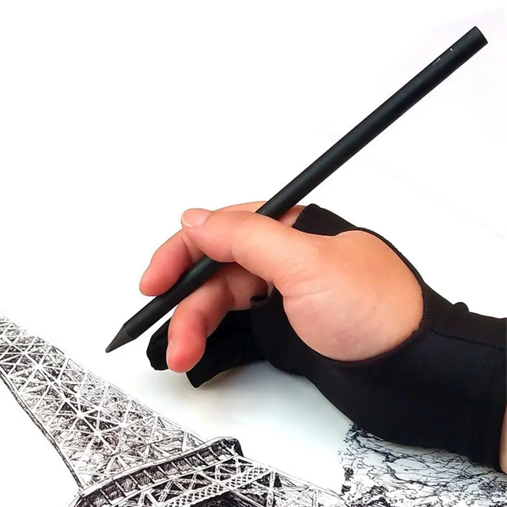Anti-touch Two-Finger Hand Painting Gloves For Tablet Digital Board Screen Touch Drawing Anti-fouling Oil Painting Art Supplies