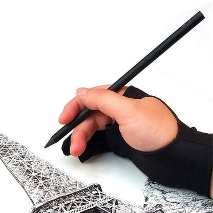 Anti-touch Two-Finger Hand Painting Gloves For Tablet Digital Board Screen Touch Drawing Anti-fouling Oil Painting Art Supplies