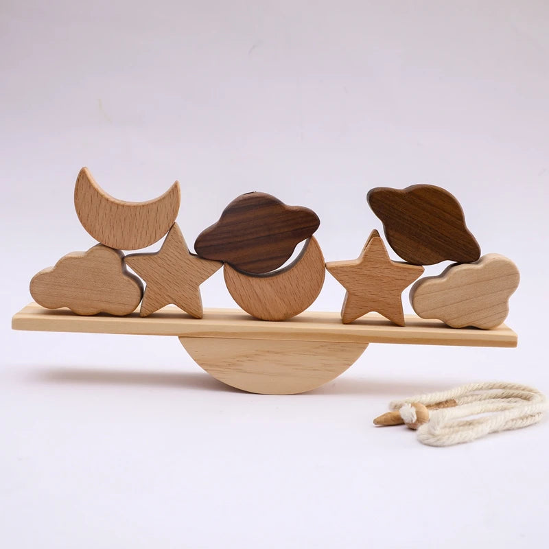 Montessori Sensory Toys Stacking Toys for Baby Forest Houses Replica Wooden Forest Blocks Early Childhood Education Game Gift