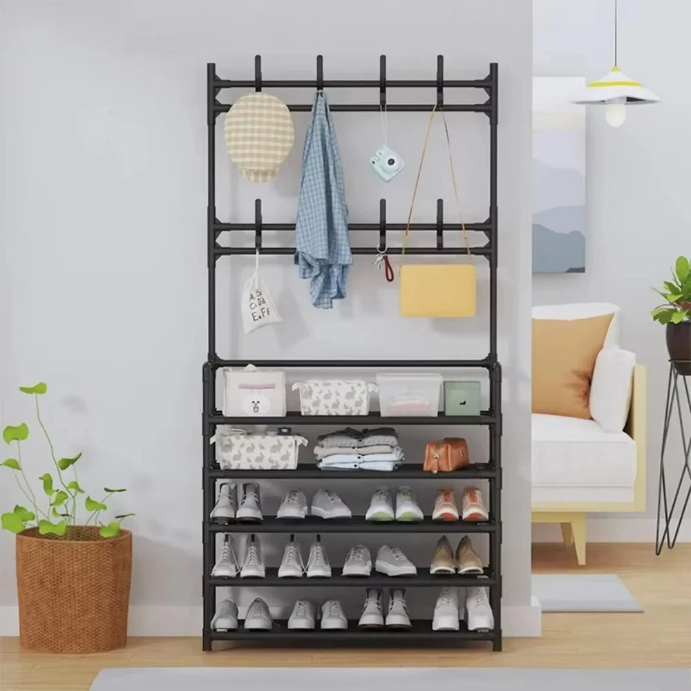 Zapatero multicapa para el hogar, multifuncional, para dormitorio, armario para zapatos y abrigos