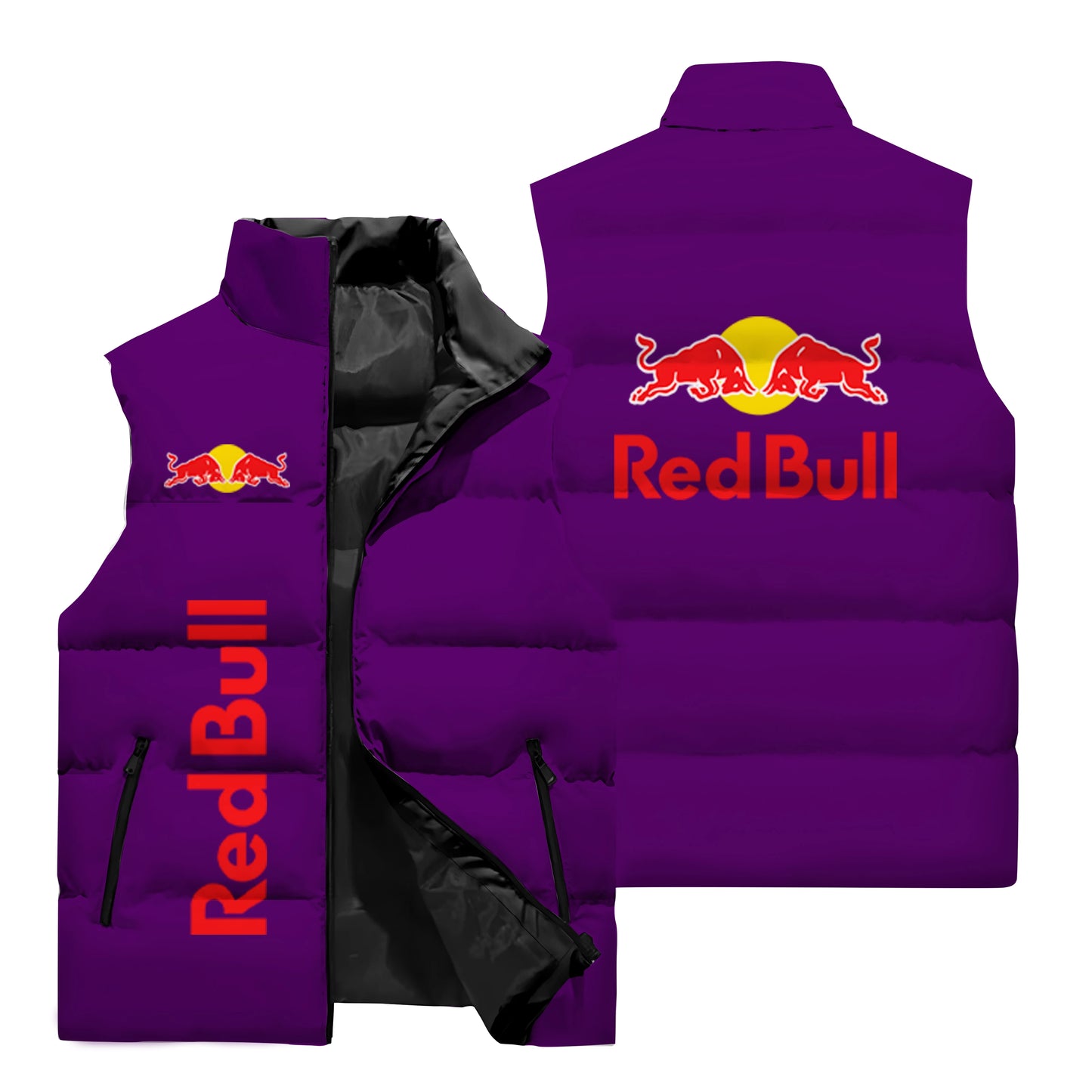 2025 New Red Bull Vest 3D Printing Fashion Men's Sleeveless Jacket Casual Fashion Outdoor Sports Vest Red Bull Cycling Jacket