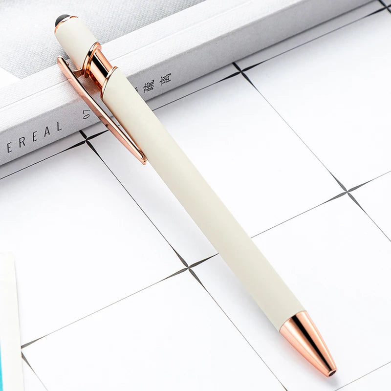 20-200 Pens Wholesale Metal Ballpoint Pen Touch Screen Pen Office School Advertising Pen Custom Logo Text Laser Engraving