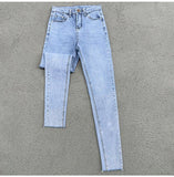 Spring Summer 2024 New Fashion Harem Denim Pants Female Rhinestones Korean Version High Waist Slim Elastic Jeans Pencil Pants