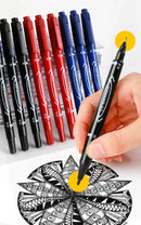 10Pcs Double Tip Permanent Markers Pens Waterproof Oily Fine Tip Black Painting Marker Graffiti Marking Pens School Supplies
