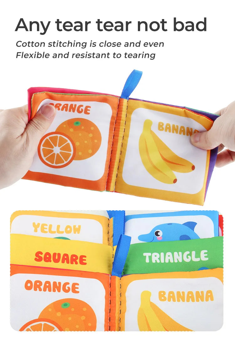 4 Pages Enlightenment Early Learning Books Children Black and White Cloth Book for Kids Montessori Educational Toys