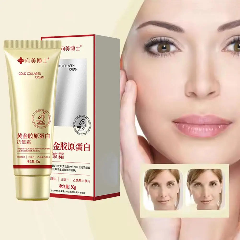 Gold Recombinant Collagen Anti Wrinkle Cream Moisturizes The Skin, Reduces Fine Lines, Moisturizes and Softens The Skin 30ml/50g