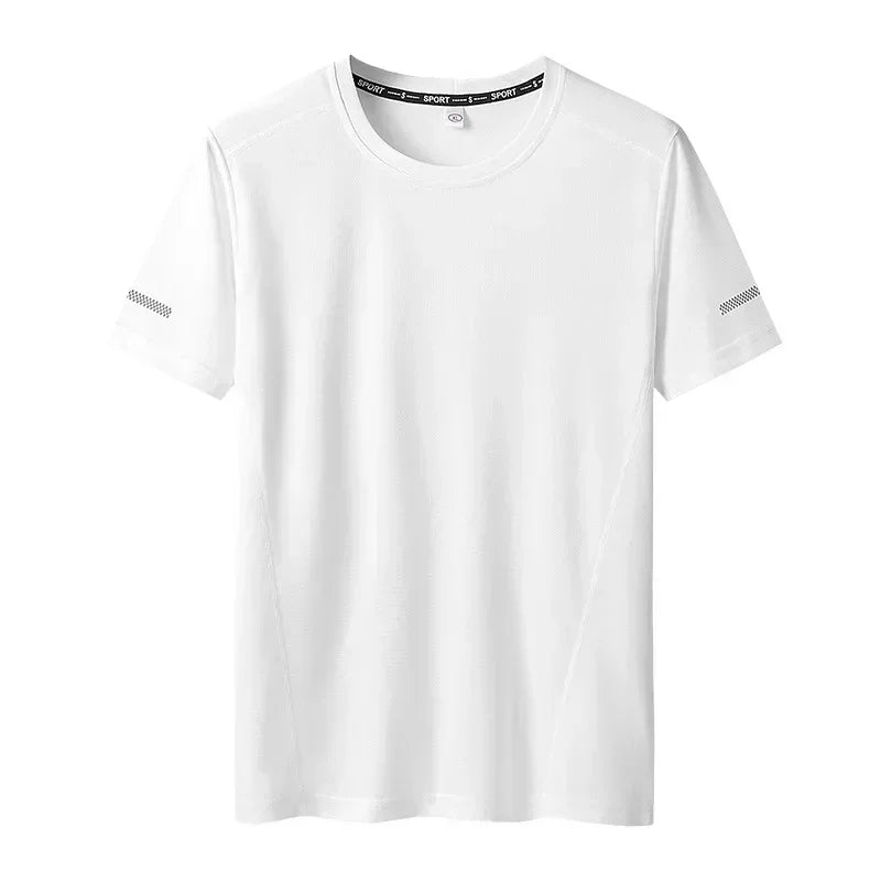 Camiseta para hombre, talla grande 5XL/6XL, secado rápido, cuello redondo, manga corta, talla grande, talla extragrande