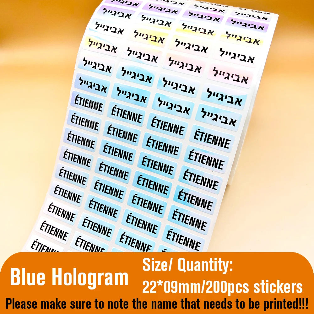 Custom Name Tag Sticker Waterproof Kawaii Stickers Decals Personalized First Name Label for Children School Stationery Bottle
