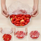 100pcs Disposable Food Cover Saran Wrap Bowl Cover Food Grade Fresh-keeping Plastic Bag Kitchen Storage Accessories