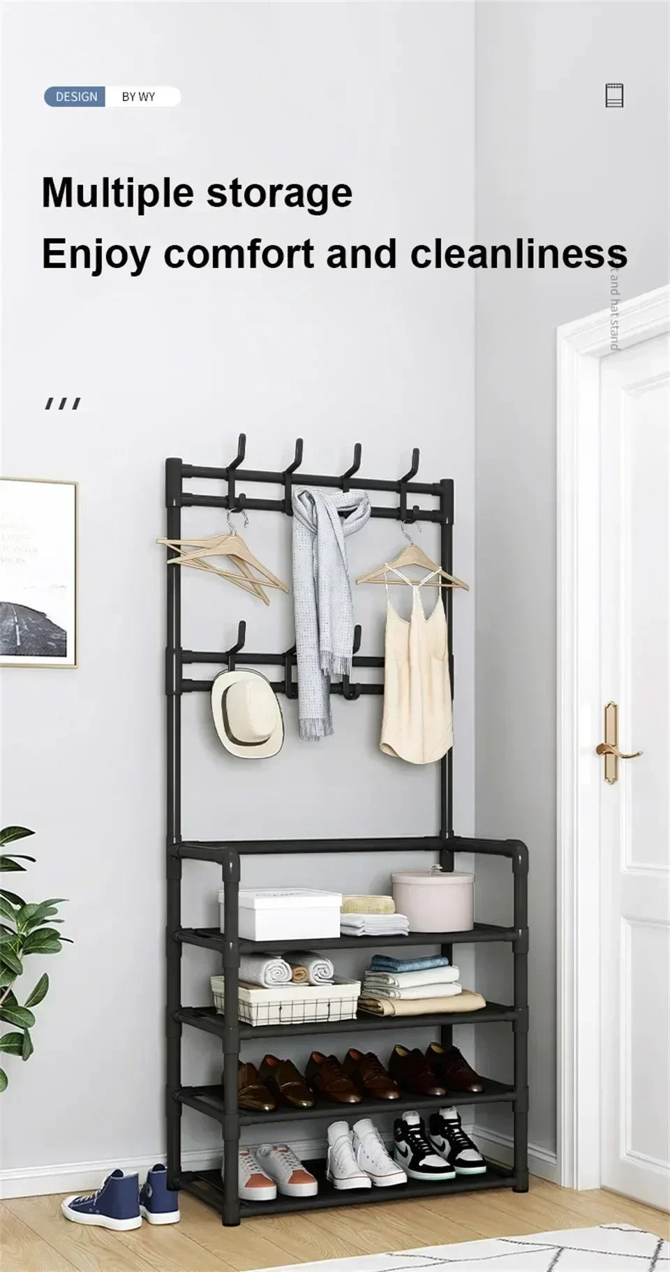 Zapatero multicapa para el hogar, multifuncional, para dormitorio, armario para zapatos y abrigos