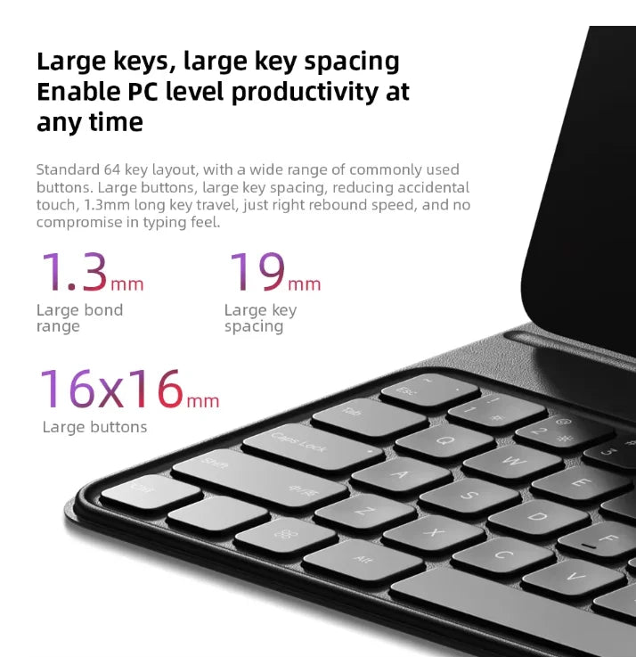 Funda con teclado original para Xiaomi Redmi Pad Pro de 64 teclas, de doble cara, de PU, protectora para Redmi Pad Pro de 12,1 pulgadas.