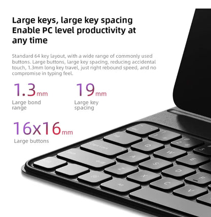 Funda con teclado original para Xiaomi Redmi Pad Pro de 64 teclas, de doble cara, de PU, protectora para Redmi Pad Pro de 12,1 pulgadas.