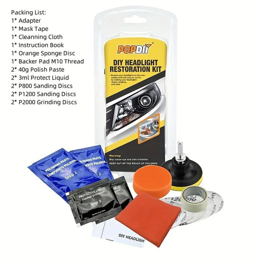 Car Headlight Restoration Kit, Headlight Repair, Cleaning and Polishing Paste, DIY, New Arrival, 2024