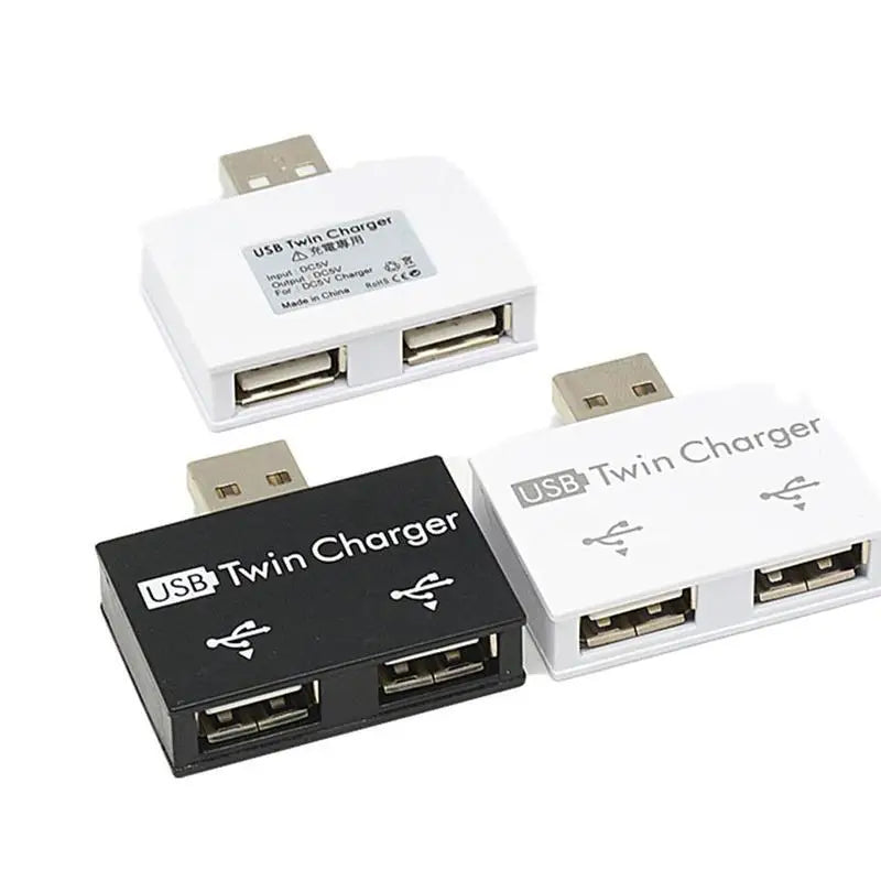 Divisor de interfaz de datos de carga USB 1/2, extensor de corriente USB de doble puerto, adaptador de concentrador de cabezal OTG