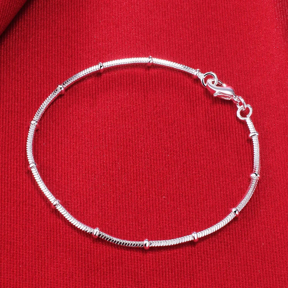 925 Sterling Silver Bracelets for Women, Fine Snake Bone Beads Chain, Fashion Jewelry, Wedding Party, Christmas Gifts, Hot, New 