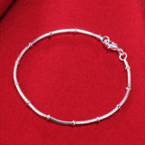 925 Sterling Silver Bracelets for Women, Fine Snake Bone Beads Chain, Fashion Jewelry, Wedding Party, Christmas Gifts, Hot, New 