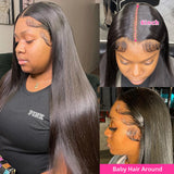 HD Lace Frontal Wig 13x6 13x4 Lace Front Wig Human Hair 30 Inch Bone Straight Transparent Lace Human Hair Wigs 4x4 HD Closure Wig