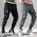 Classic Streetwear Casual Men Ribbons Harem Jogging Pants Male Slim Fit Spring Cargo Pants Multi-Pockets Women Trousers k32