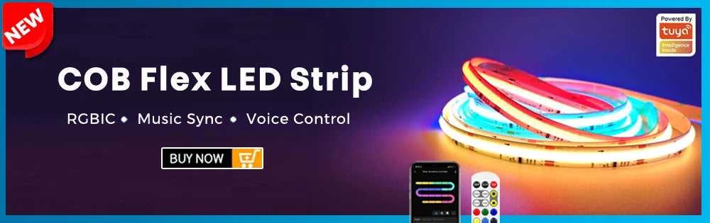 Controlador WLED ESP32 RGBIC COB LED Tira de luz Kit de cinta reactiva al sonido Música Sincronización Funciona con Alexa 24V 5 10 15 20 25 30 40 M