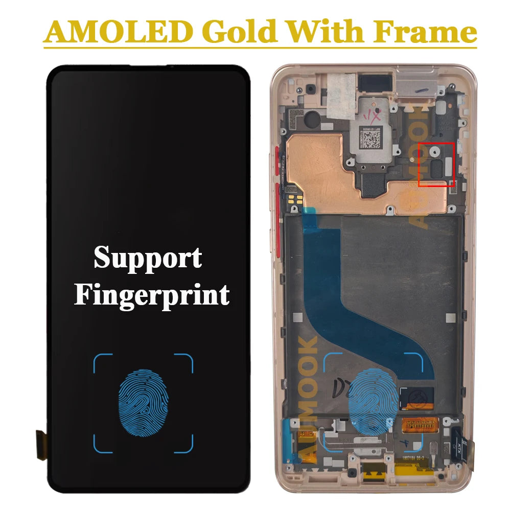 6.53" AMOLED For Xiaomi MI 9T Pro/MI 9T LCD Display Touch Screen Digitizer Assembly With Frame for Xiaomi Redmi K20 Pro /K20 LCD