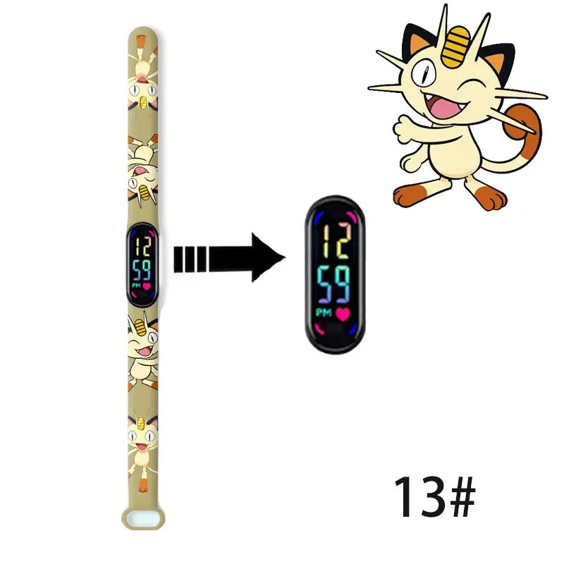 Pokemon Pikachu Dragon Ball Z Sport Casual Watches Led Silicone Watch Color Lovely Digital Children Wristwatch Clock Gift Toys