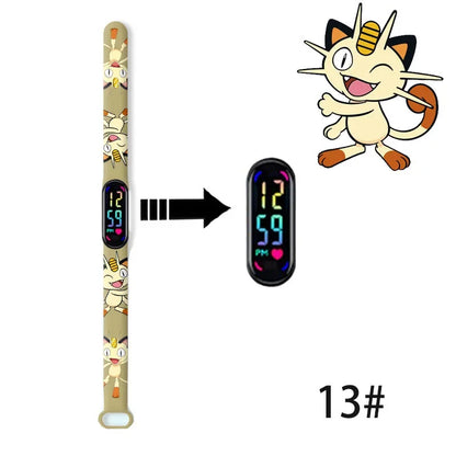 Pokemon Pikachu Dragon Ball Z Sport Casual Watches Led Silicone Watch Color Lovely Digital Children Wristwatch Clock Gift Toys