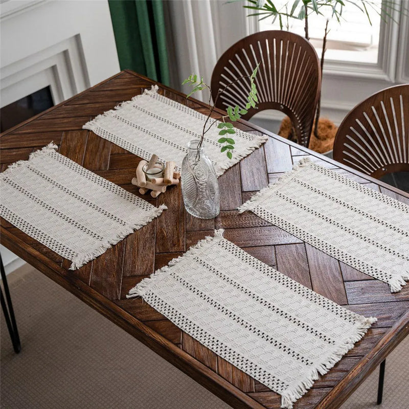 Cotton Linen Placemats For Dinner Table Macrame Modern Accessory Kitchens Underplate Party Wedding Table Decor Place Mats Set