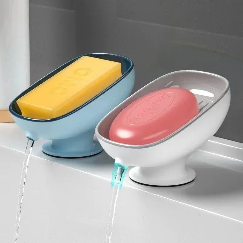 Super Suction Cup Soap Dish with drain water For Bathroom Soap Holder Kithcen Sponge Holder Soap container Bathroom Supplies
