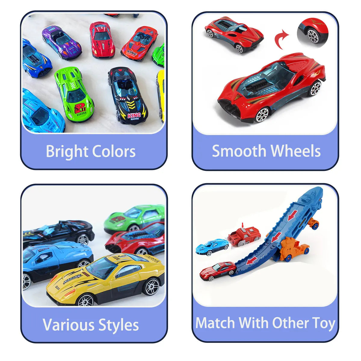 Random 3/6/10/12 Alloy Car Model Metal ABS Simulation Sports Racing Car Kids  Toy for Boys Diecasts Play with a big car Gift