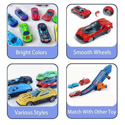 Random 3/6/10/12 Alloy Car Model Metal ABS Simulation Sports Racing Car Kids  Toy for Boys Diecasts Play with a big car Gift