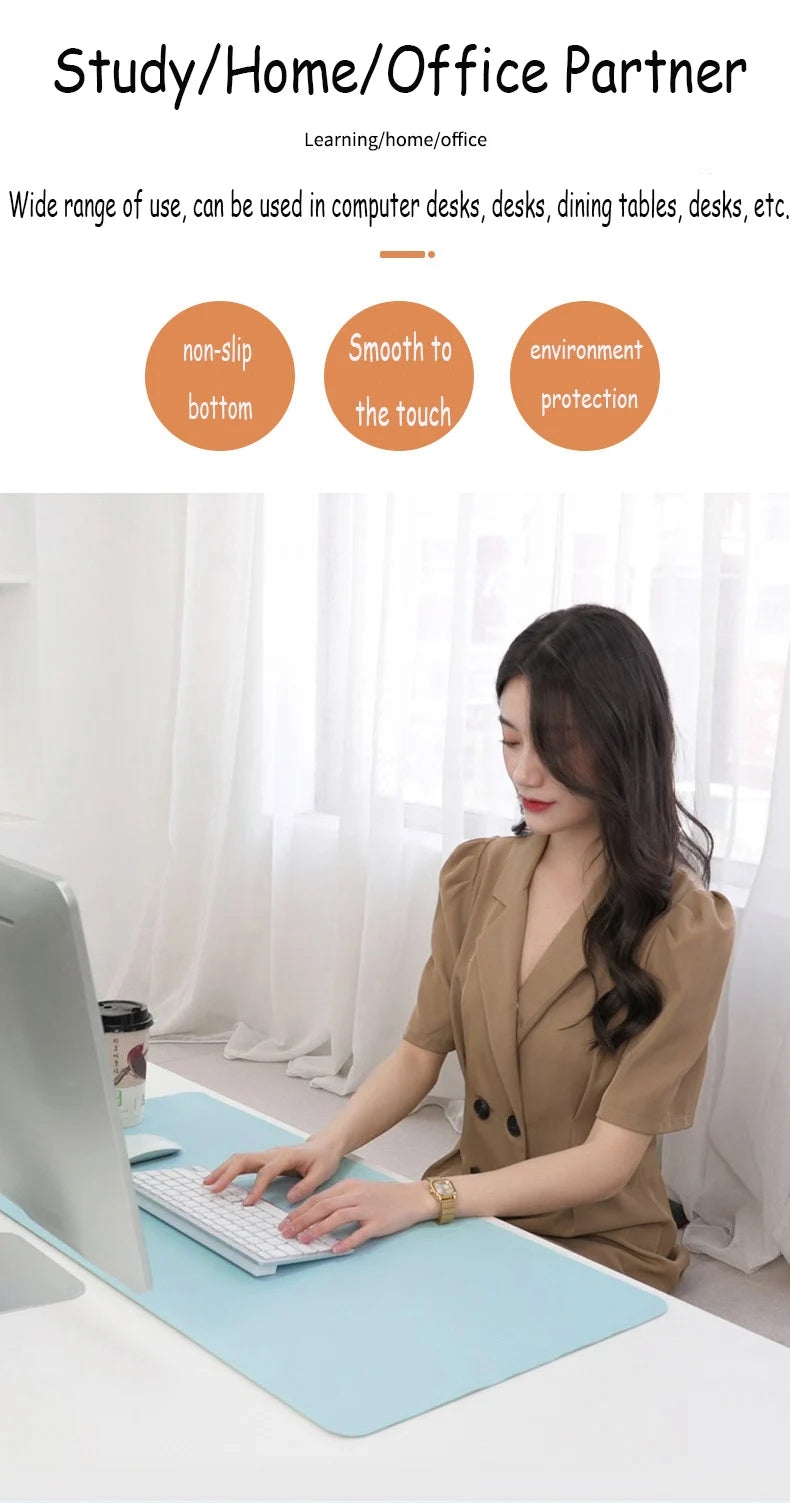 Alfombrilla protectora de escritorio de oficina de gran tamaño de PU, impermeable, para ratón, teclado de escritorio, alfombrilla de ratón para juegos, accesorios para PC