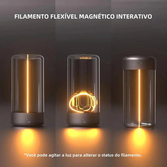 Fio quantum portátil luz magnética ambiente tipo-c carregamento, função de proteção para os olhos, quarto, estudo, camping, presente de natal