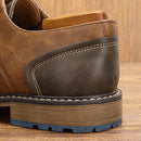 Retro Men's Casual Derby Shoes 2025 Fashion Leather Footwear New Style Men's Slip-On Comfortable Men Shoes