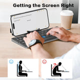 Foldable Bluetooth3.0 Wireless Keyboard With Magnetic Stand,Rechargeable 60 Keys Aluminum Alloy Mini Keyboard,Portable Wireless Travel Keyboard for Window/Mac OS-Grey