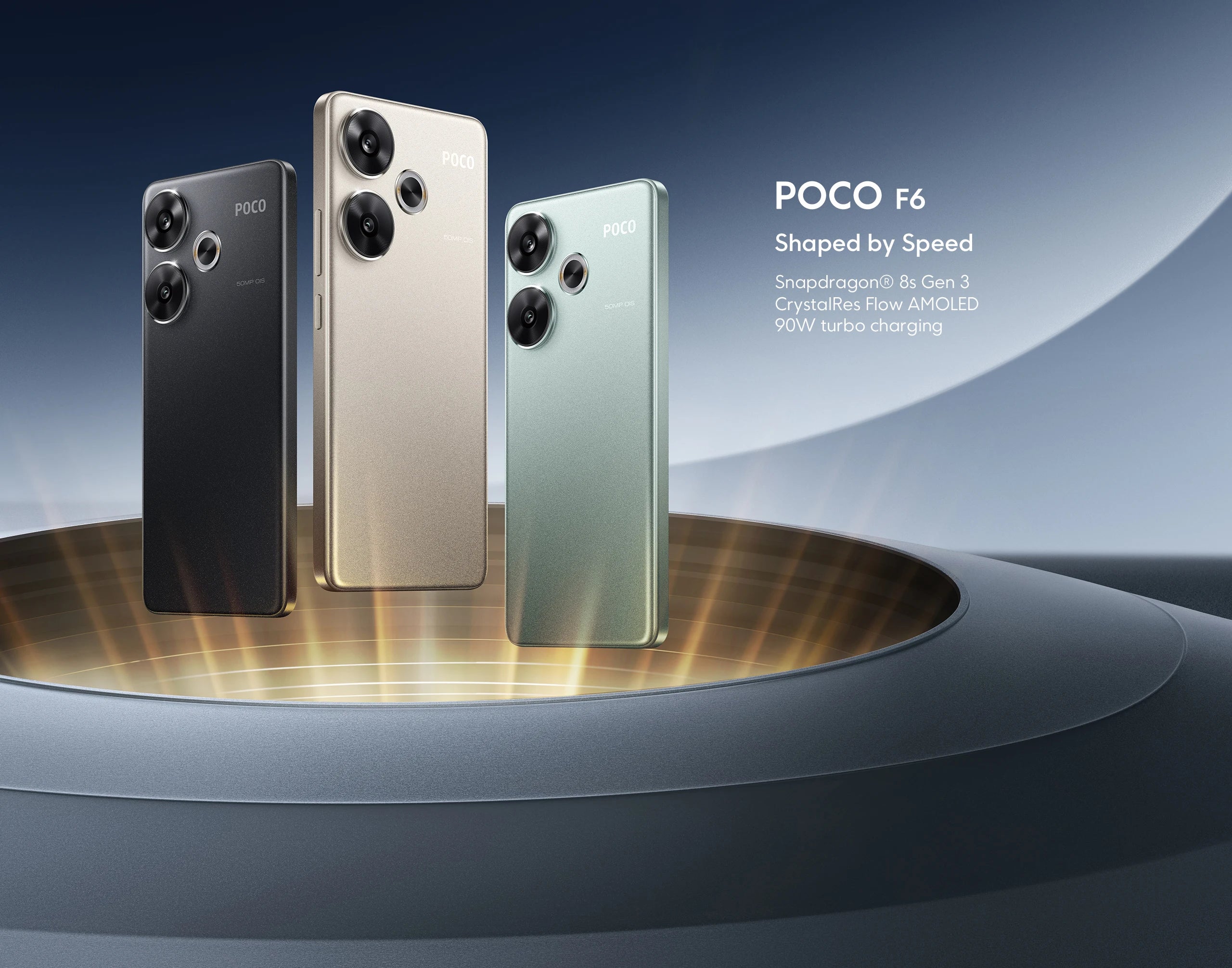POCO F6 5G Global Version Cellphone 120Hz Flow AMOLED display 90W turbo charging 50MP camera system with OIS Snapdragon 8s Gen 3
