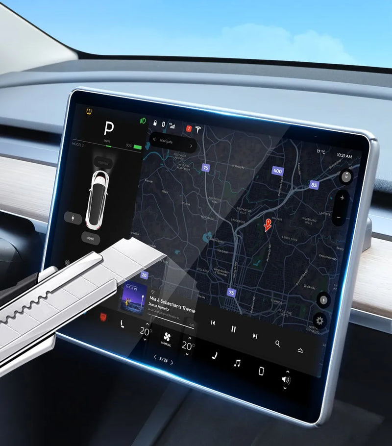 Protector de pantalla de vidrio templado YZ para consola central Tesla Model 3 Y, película HD antirreflejo, accesorios de protección de pantalla