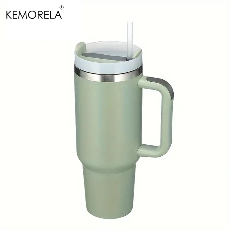 KEMORELA 30&40 oz Tumbler With Handle Lid Straw 887/1182ML Stainless Steel Water Bottle Vacuum Thermos Cup Travel Car Coffee Mug