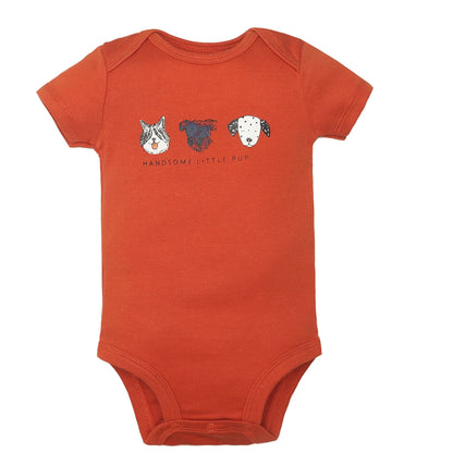 Lote de 5 monos para bebés y niñas, 100 % algodón, de manga corta, para recién nacidos de 6 a 24 meses.