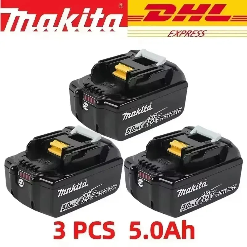 Makita-100% Original Rechargeable Power Tool Battery 5.0Ah 18V BL1830 BL1850 BL1840 BL1860 BL1815，Replaceable LED Lithium-ion